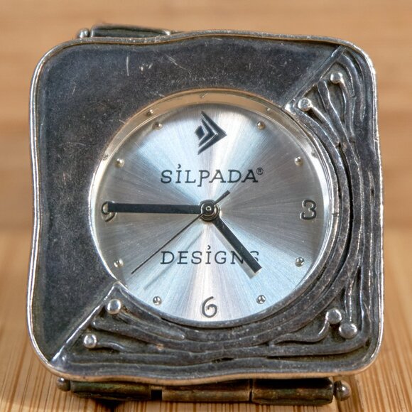 SILPADA DESIGNS Sterling Silver Women's Square Watch, Made in Israel - Picture 2 of 10